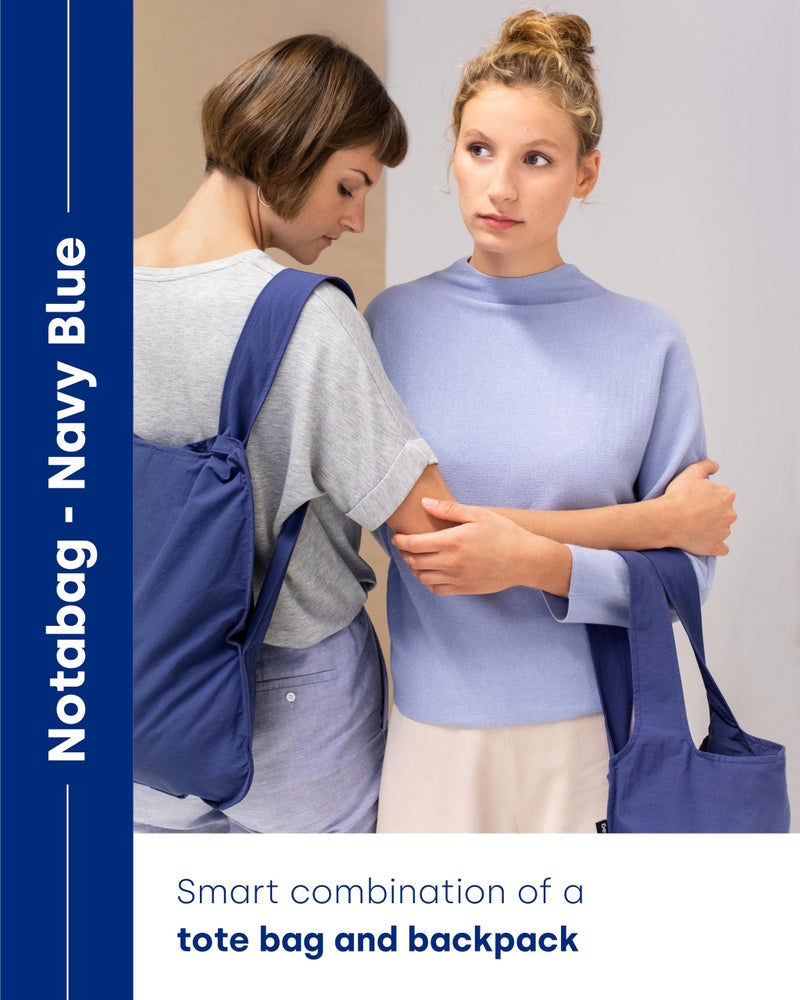 Notabag Original 2 in 1 Backpack and Bag (Navy Blue) â€“ Backpack waterproof â€“ reusable grocery bags foldable â€“ clever design for more flexibility â€“ backpack waterproof â€“ grocery tote bag - Image 2